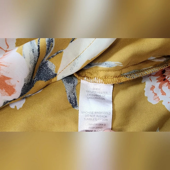 Bleuh Ciel Yellow Floral Vintage Style Kimono Large - Picture 6 of 11